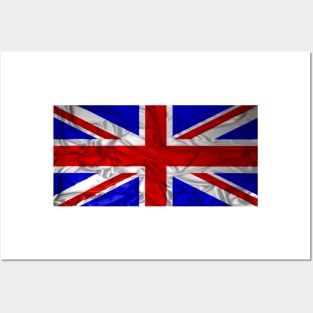 Wrinkled Union Jack Flag Posters and Art